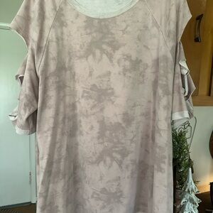 Women's Tie-Dye Ruffle Sleeve Top